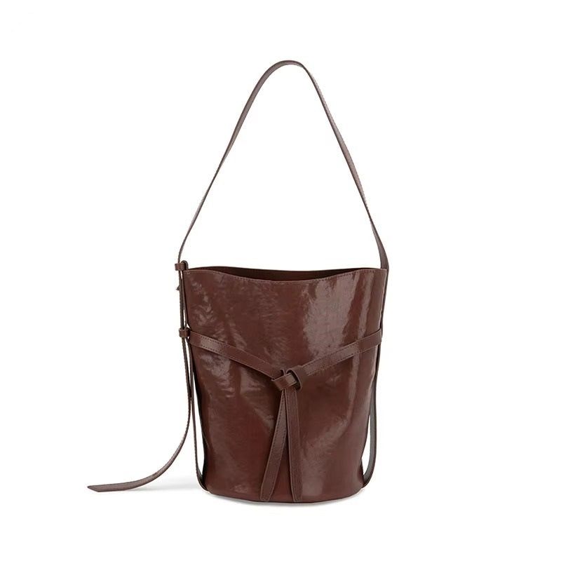 Women's Elegant Designer Leather Bucket Bag