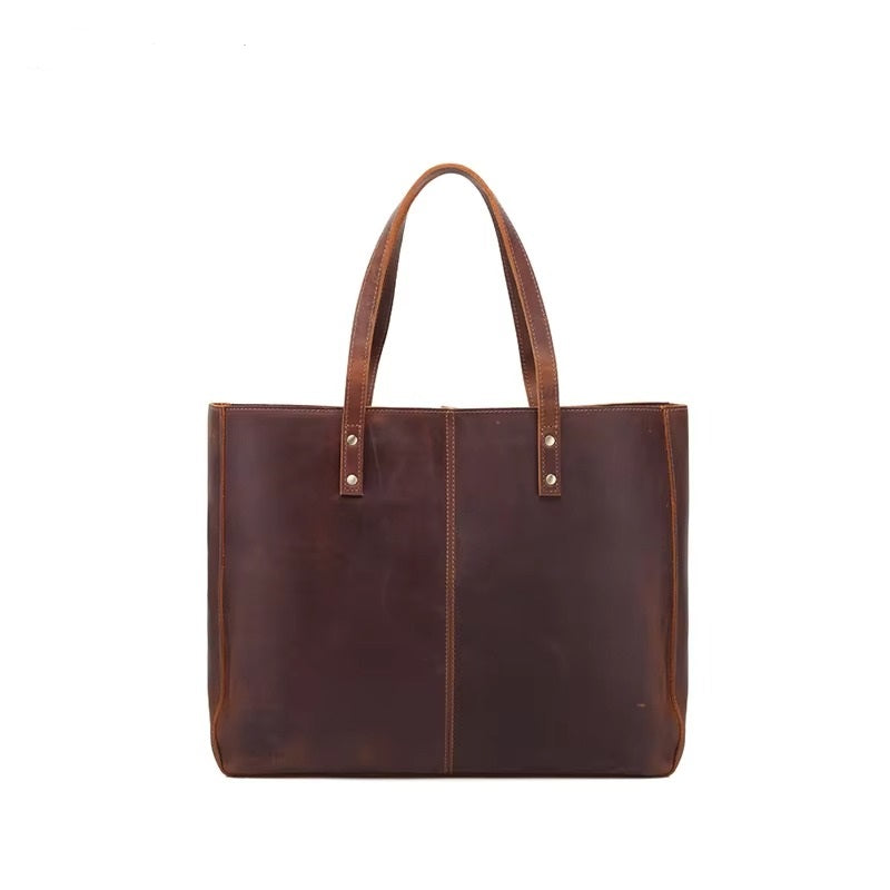 Women's Leather Tote Bag, Handmade Shoulder & Laptop Bag, Fashion Accessory