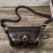 Unisex Retro Leather Crossbody Bag – Fits 8.3" iPad