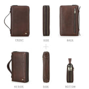 Genuine Leather Mini Brown Purse Wallet Bag –  with AirTag Slot