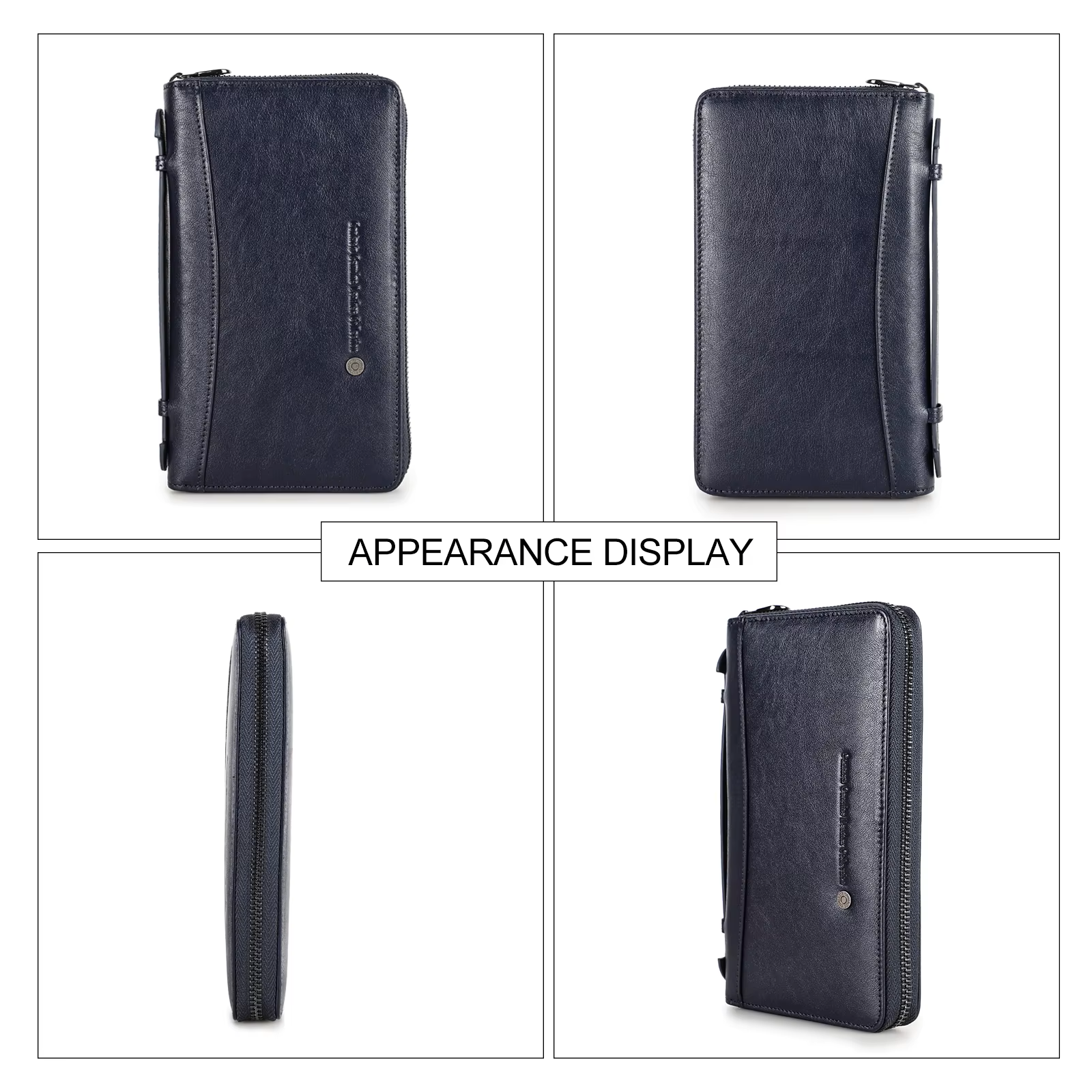 Men's Genuine Leather Passport Holder Wallet & Travel Organizer With Phone Pocket