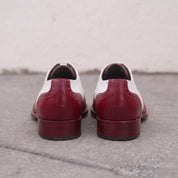 White and Burgundy Wingtip Leather Spectator Oxfords — Alsop