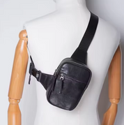 Full-Grain Leather Messenger Waist Bag, Mini Shoulder Bag
