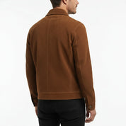 Handmade Men’s Suede Trucker Jacket with Flap Pockets