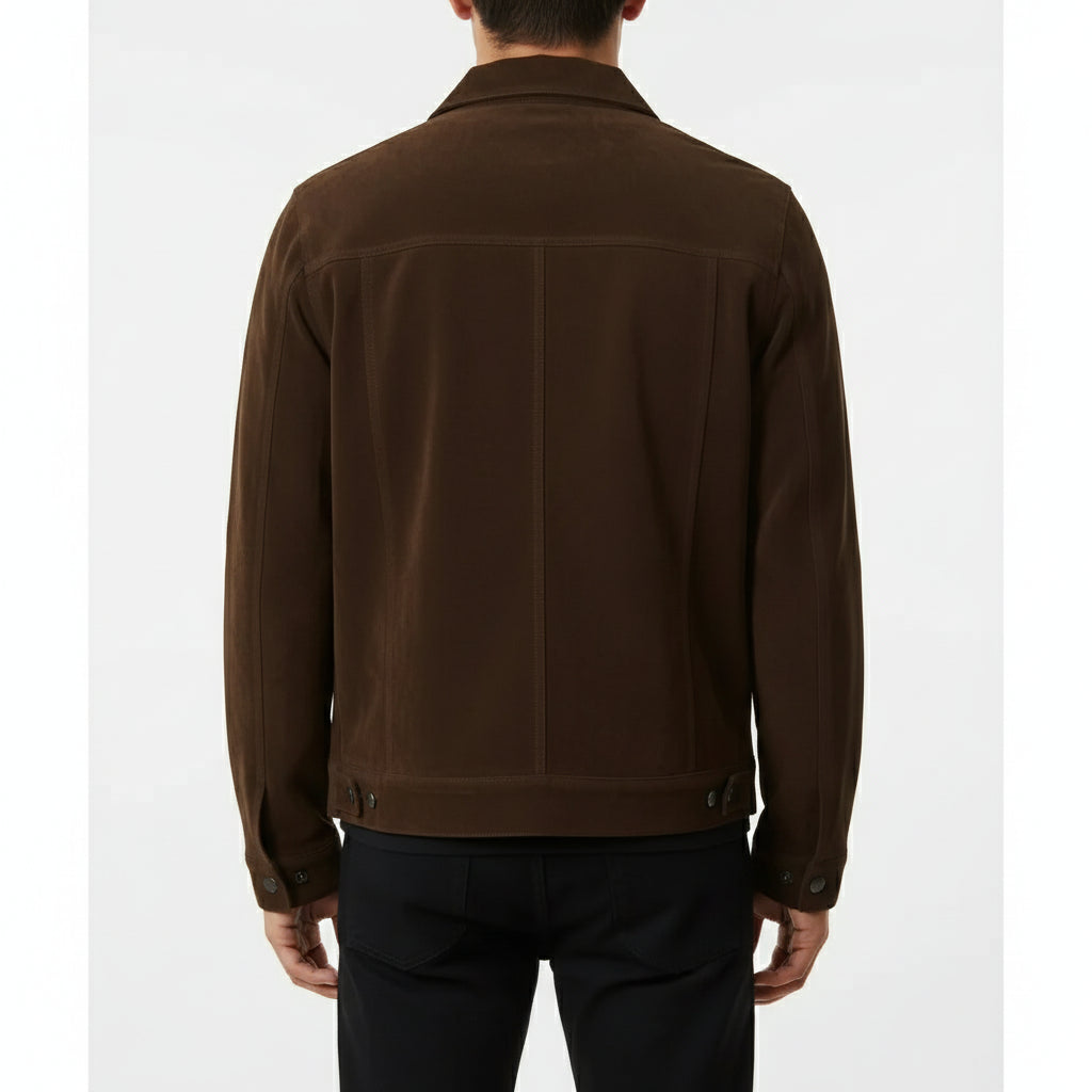 Men's Handmade Trucker Suede Jacket