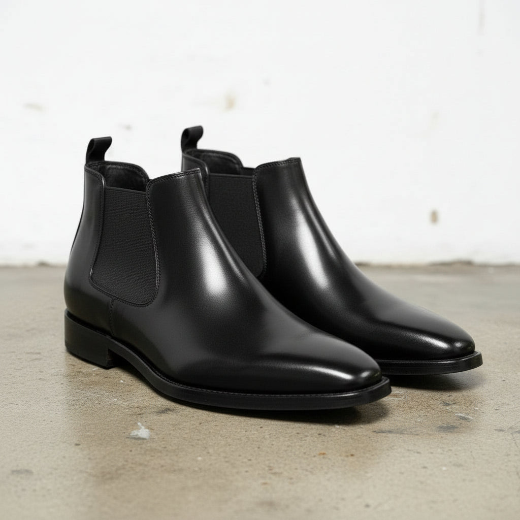 Handcrafted Black Calfskin Chelsea Boots