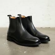 Handcrafted Black Leather Chelsea Boots for Men