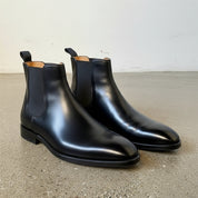 Handmade Men's Black Premium Leather Chelsea Boots