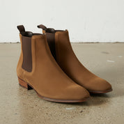 Handcrafted Brown Suede Chelsea Boots