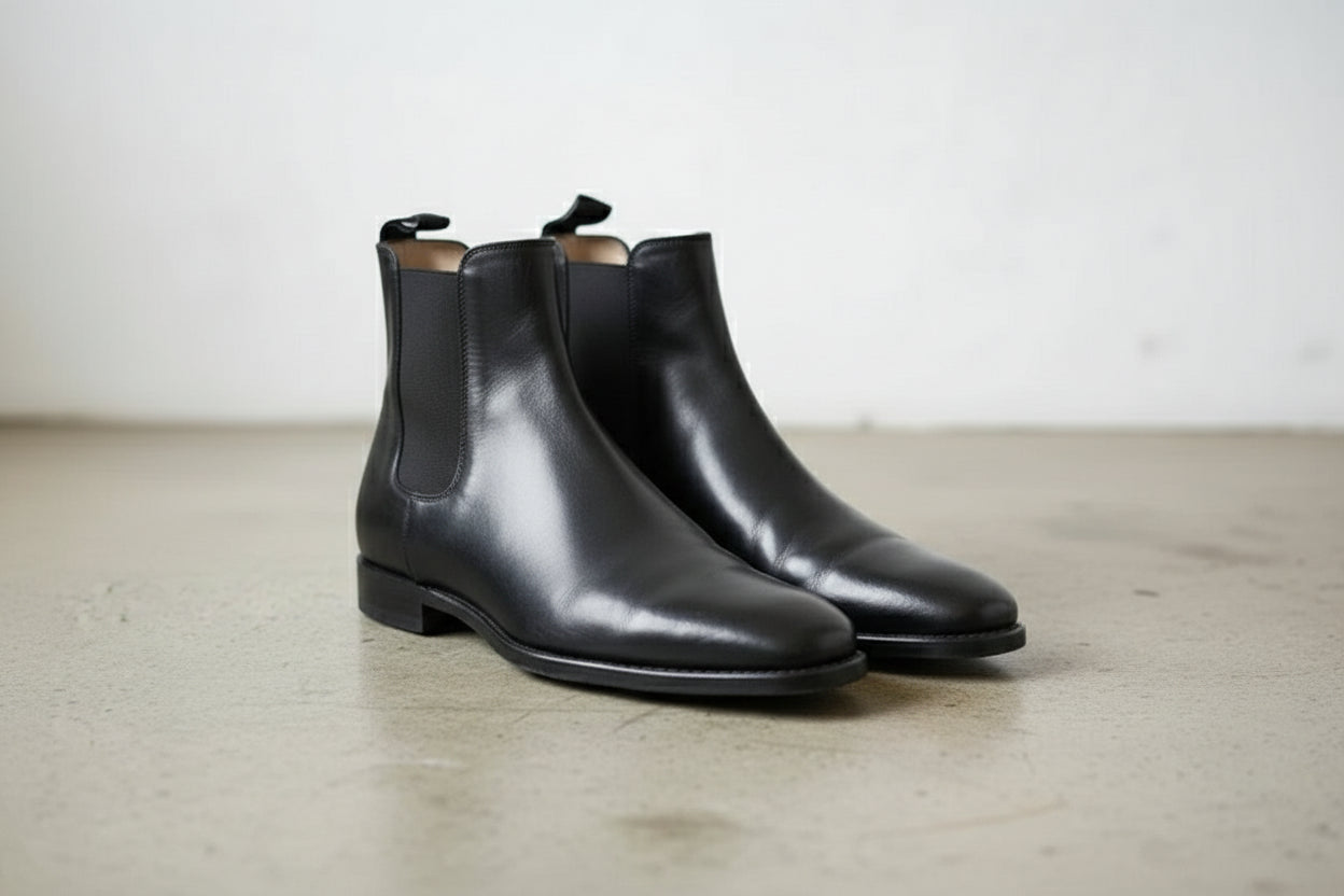 Handmade Plaintoe Chelsea Full-grain Leather Boots