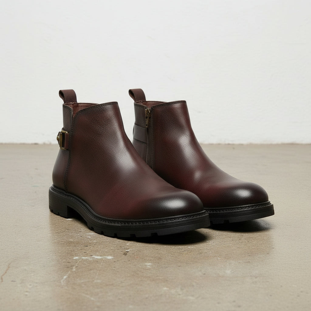 Men's Rugged Chelsea Boots in Handmade Cow Leather