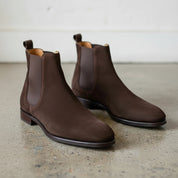 Handmade Men Brown Suede Chelsea Boots, Mens Suede Ankle Boots, Mens Boots