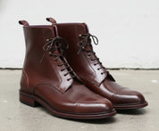 Men Brown Color Leather Ankle Boots, New Leather Lace Up Boots