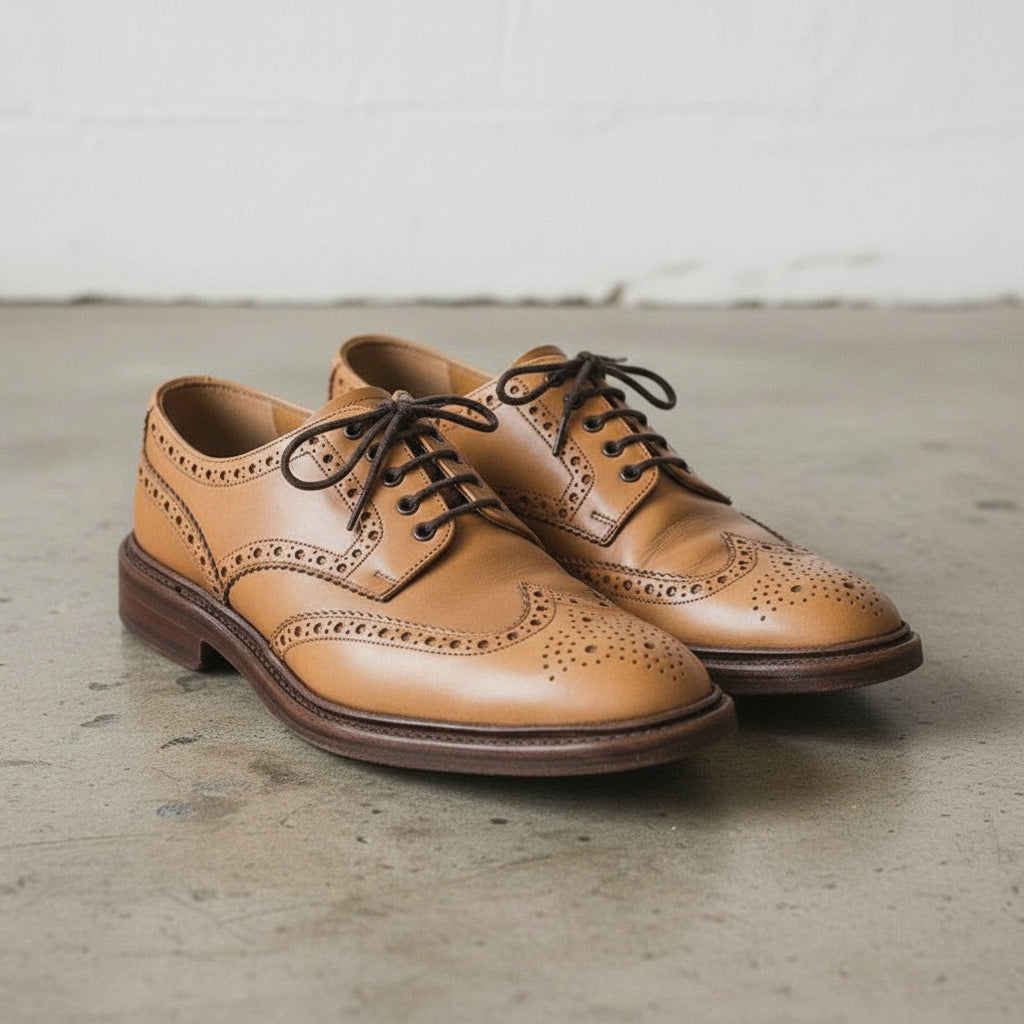 Men's Handmade Wingtip Brogue Dress Shoes, Goody Ear Welted