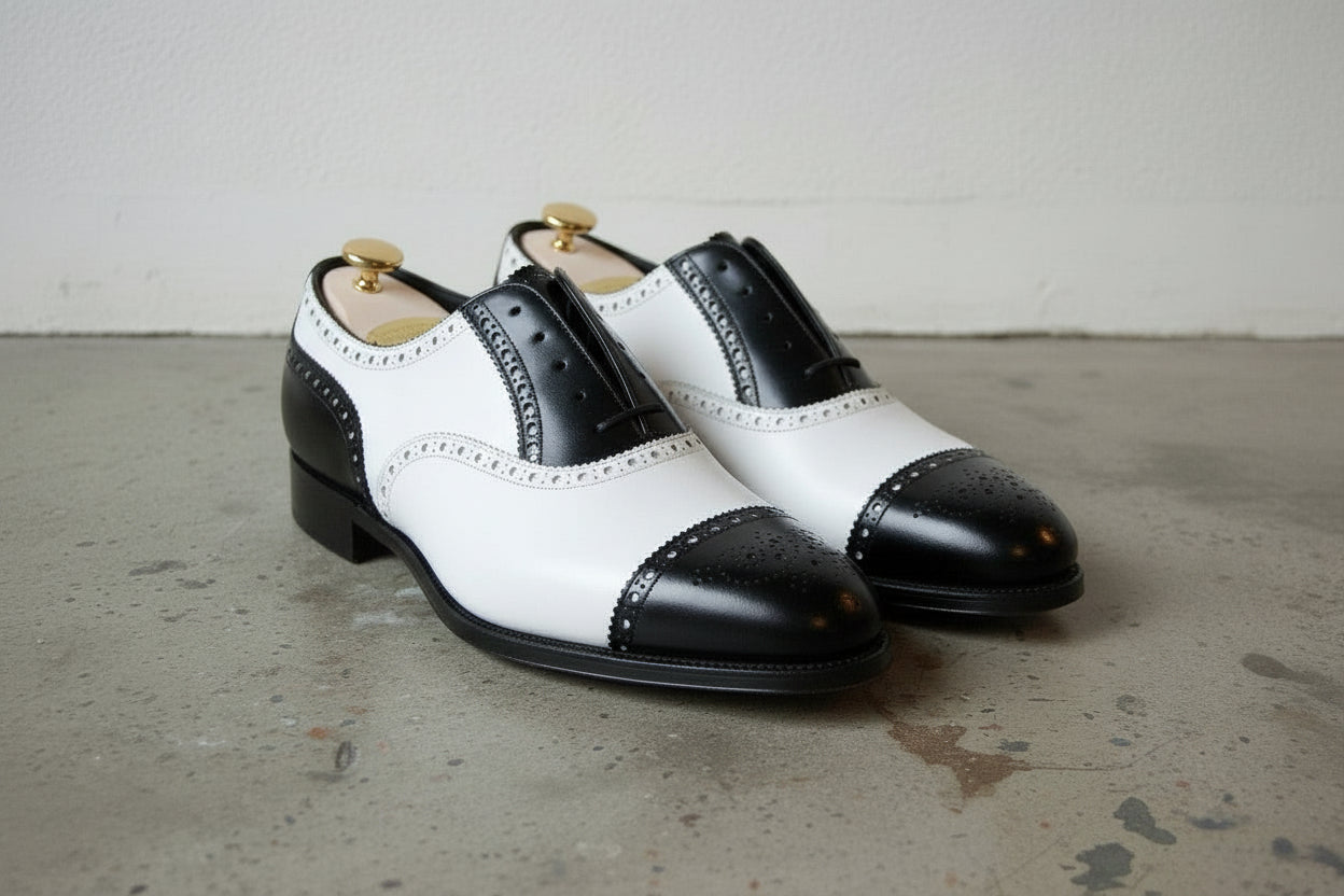 Men's Two Tone Handmade Spectator Formal Shoes