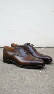 Handmade Mens Brogue, Lace Up Dress Shoes, Men Brown Leather Office Shoes