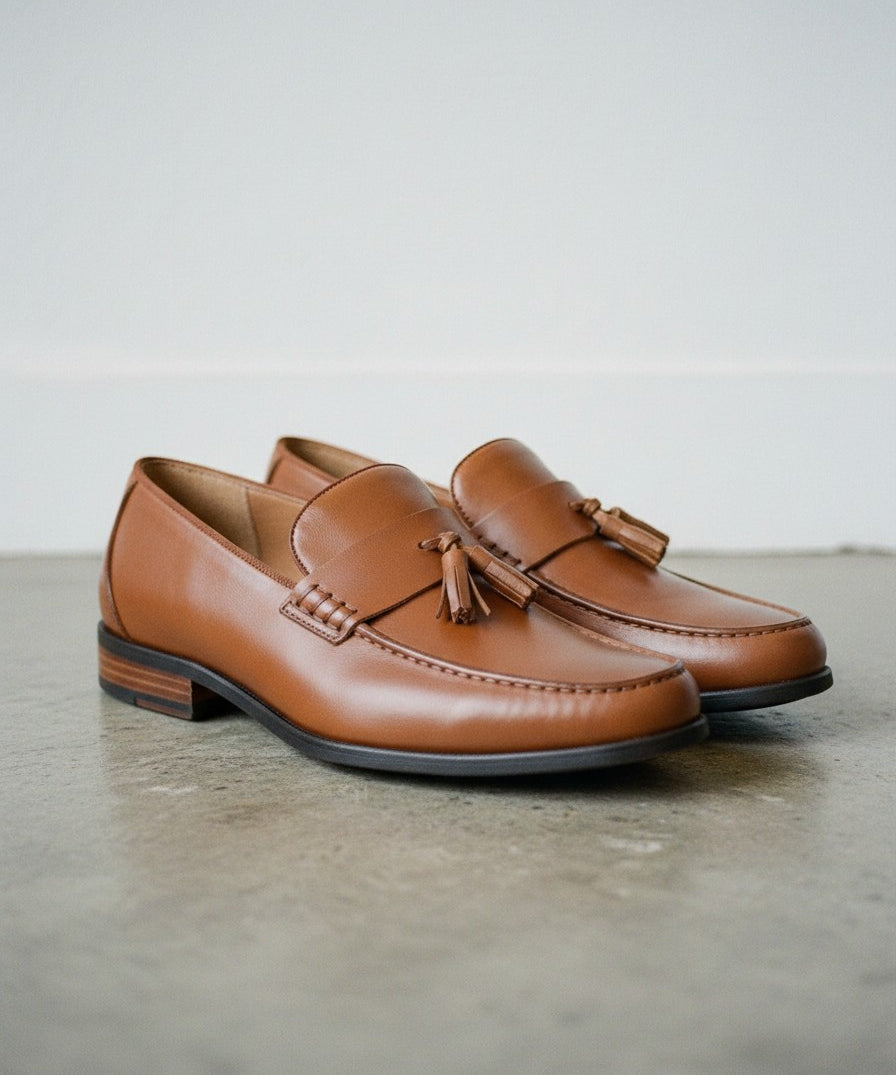 Men's Brown Leather Tassel Loafers