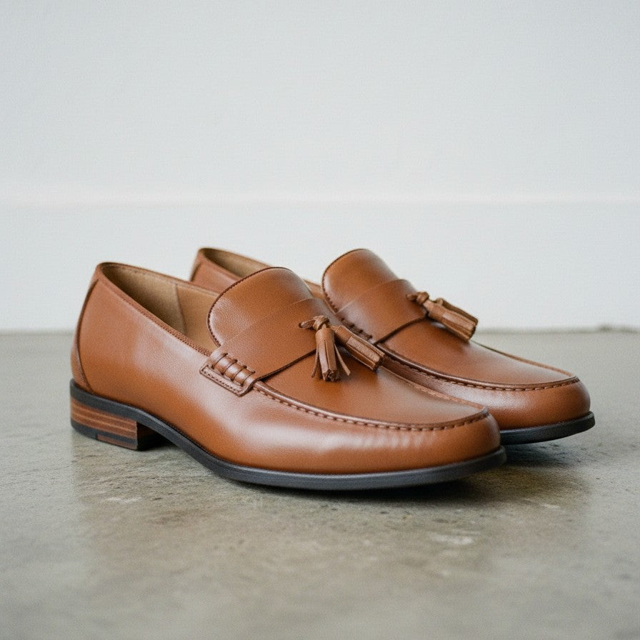 Men's Brown Leather Tassel Loafers