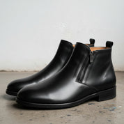 Men's Vintage Cow Leather Zipper Ankle Boots