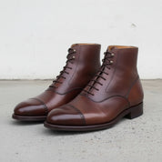 Men's Handmade Brown Leather Lace-up Dress Boots