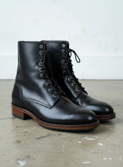 Handmade Men's Black Combat Boots, Men's Lace Up Boots