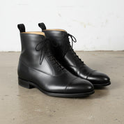 Handmade Men's Black Calfskin Tuxedo Boots