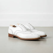 Handmade Men White Wingtip Brogue Shoes, Brogue Formal Shoes Shoes