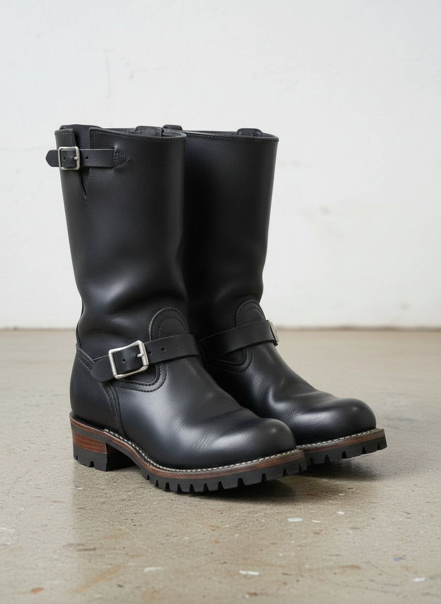 Rider Boots for Men, Handmade Men's Black Biker Leather Boots