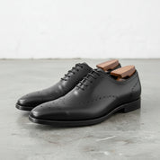 Men's Handcrafted Black Leather Brogue Dress Shoes