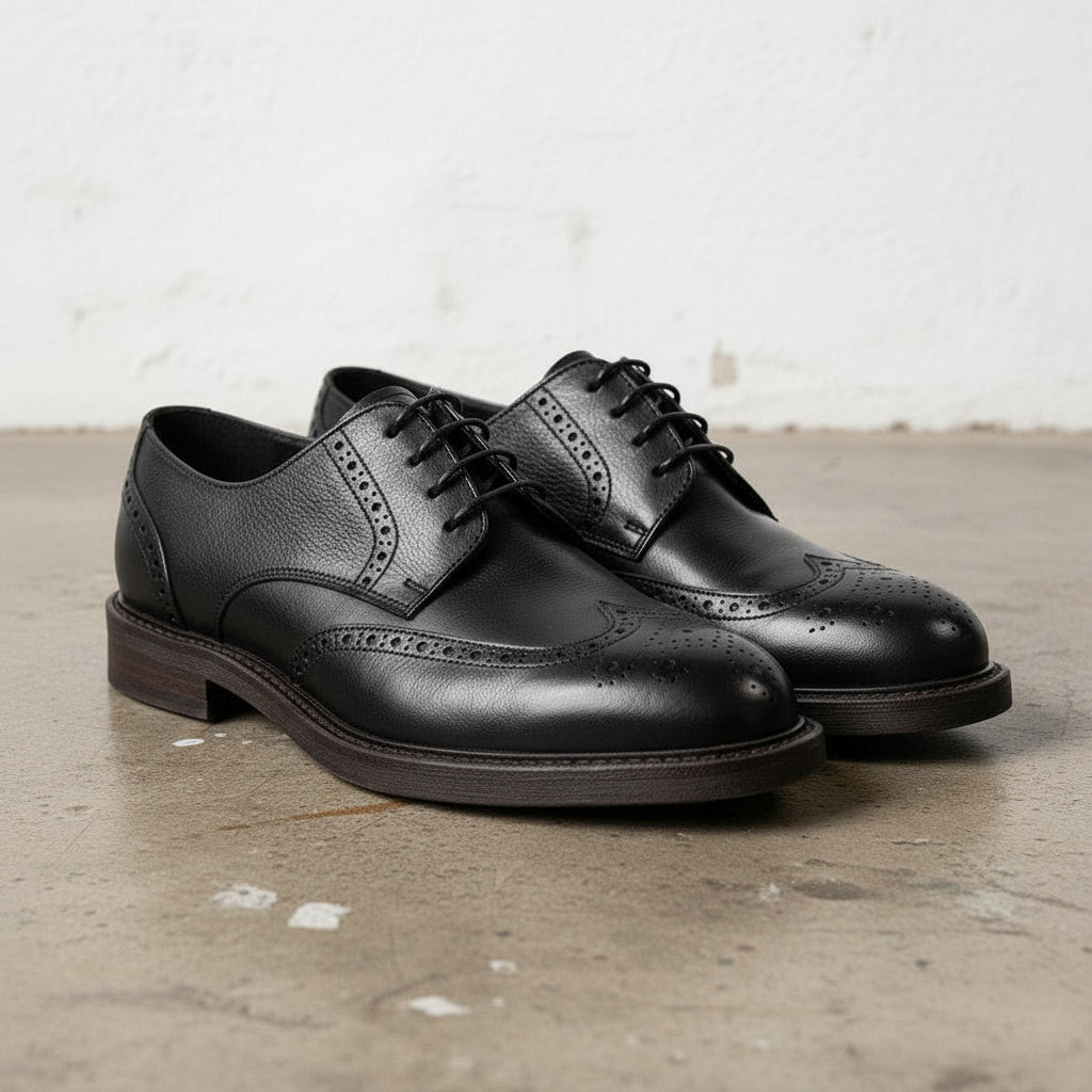 Handmade Men's Full Grain Leather Brogue Dress Shoes