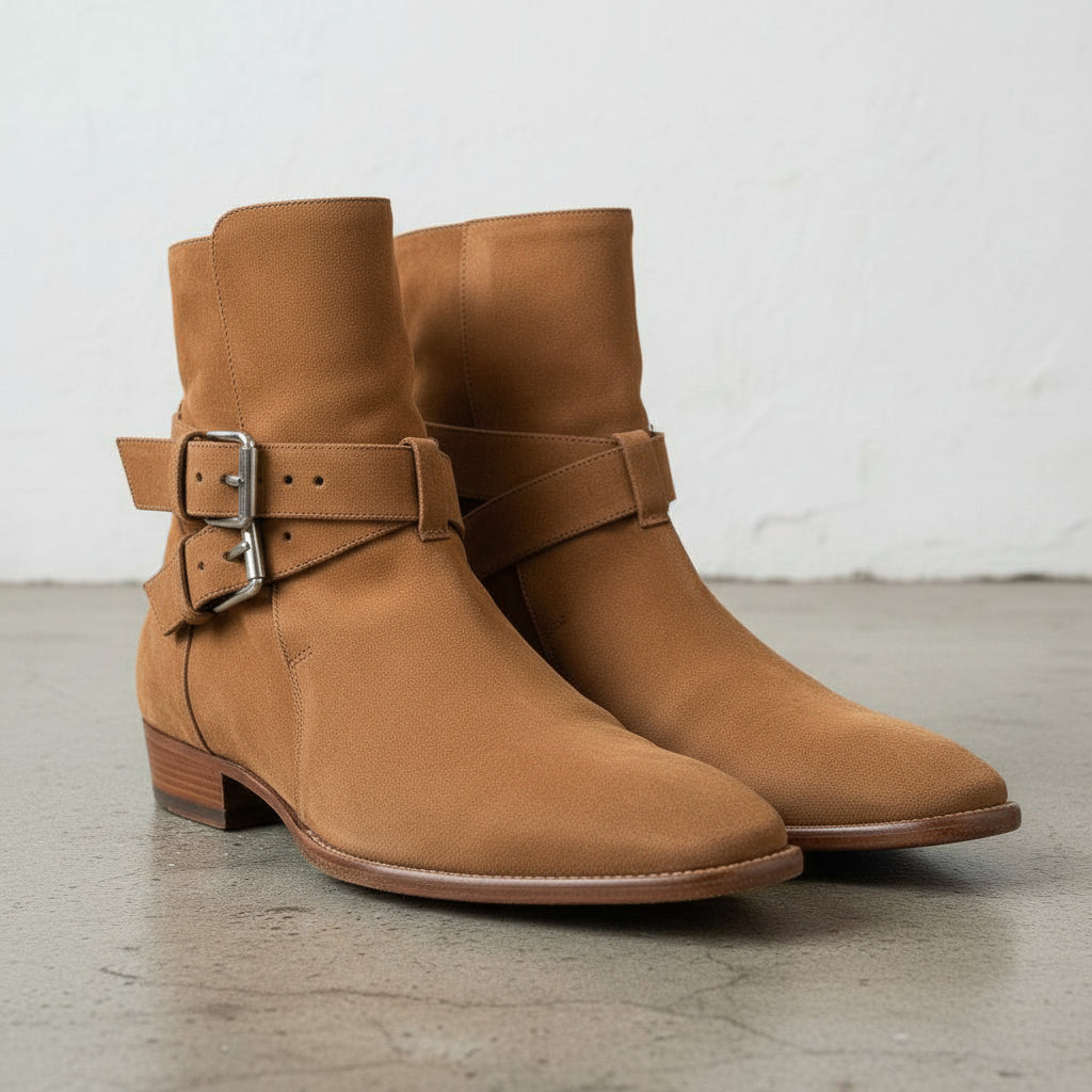 Handcrafted Men's High Ankle Suede Boots