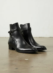 Men's Handmade Black Leather Jodhpurs Ankle Boots