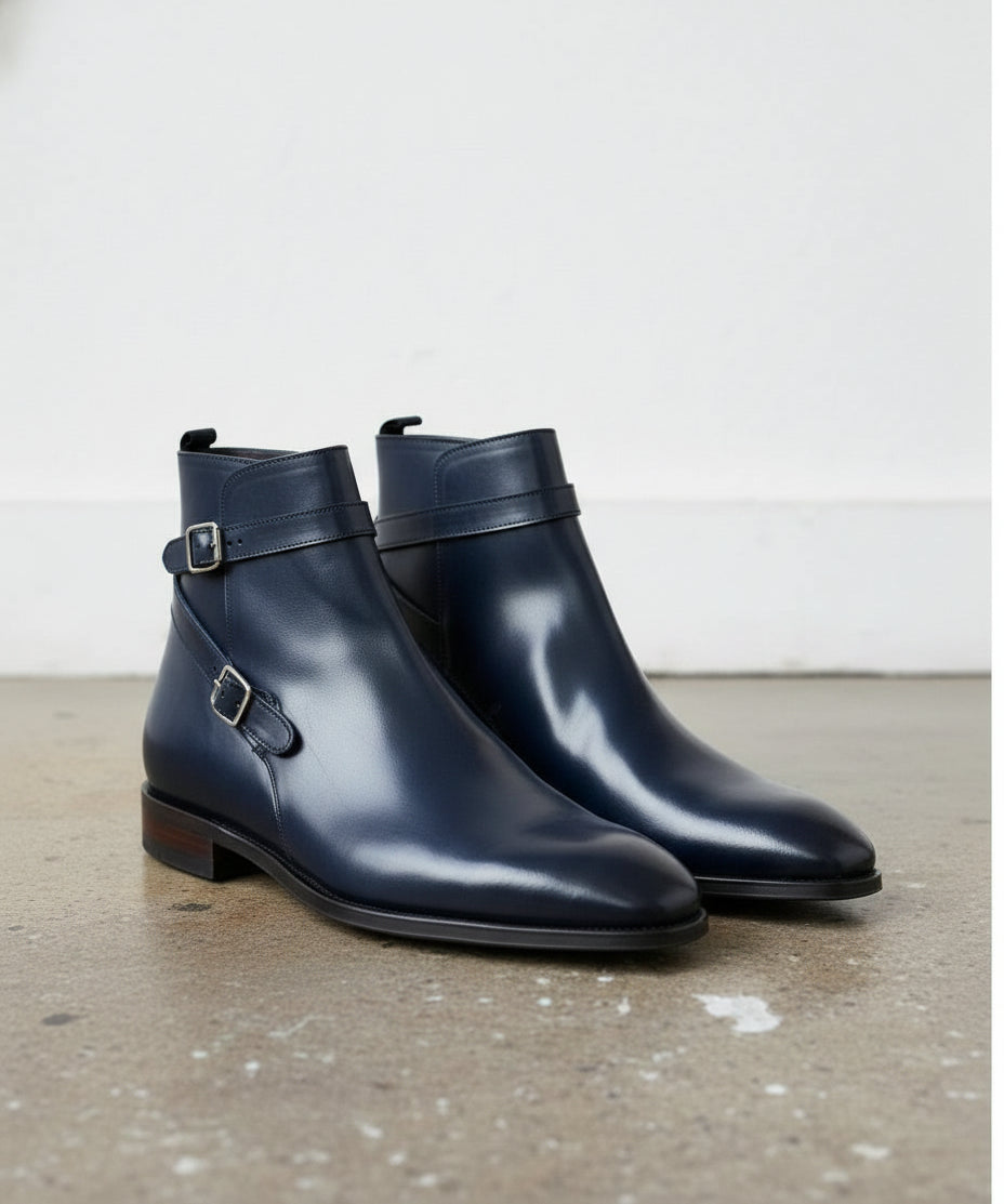 Handcrafted Men's Black Leather Jodhpurs Boots