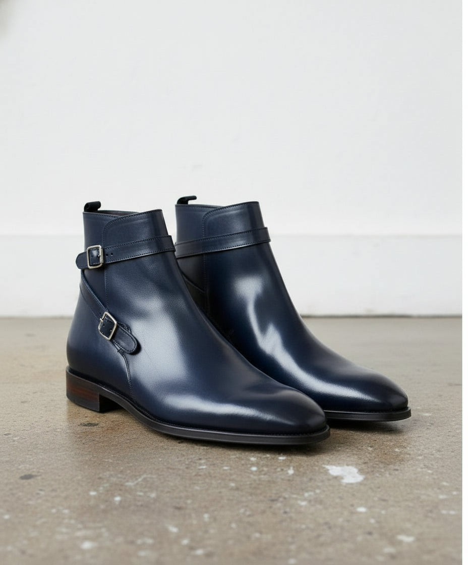 Handcrafted Men's Black Leather Jodhpurs Boots