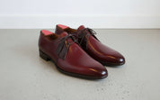 Handmade Men Derby Shoes, Burgundy Color Dress Shoes, Formal Shoes