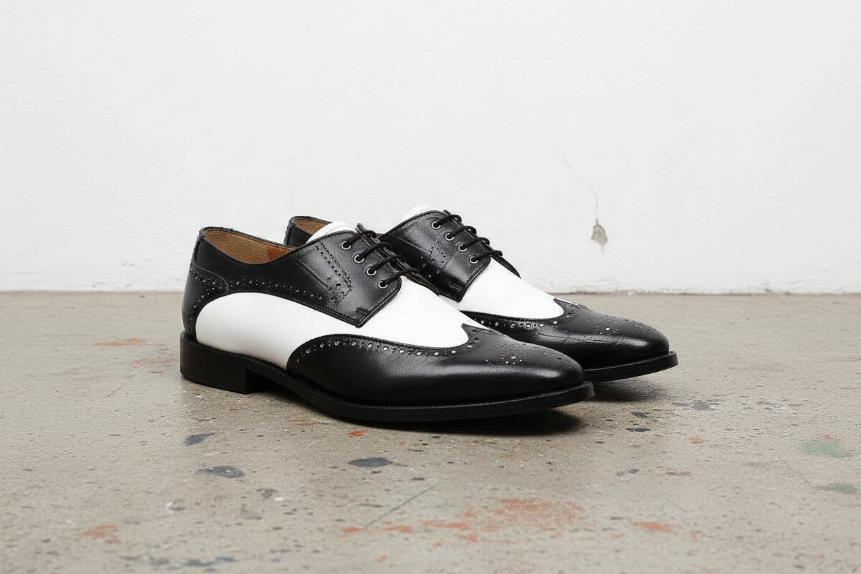 Handmade Men's Spectator Wingtip Shoes