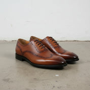 Handmade Men's Tan Leather Brogue Dress Shoes, Men Classic Formal Shoes