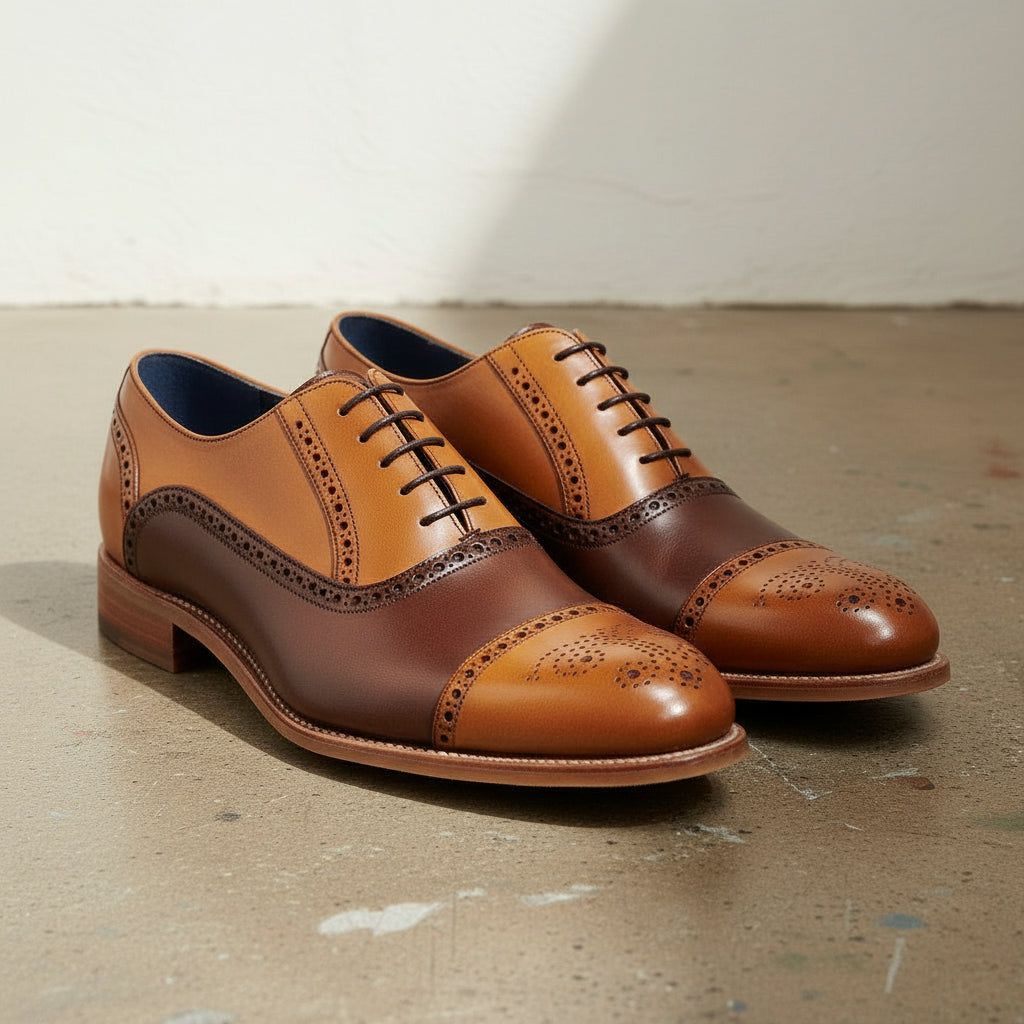 Men's Spectator Brogue Two Tone  Formal Dress Shoes
