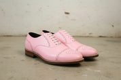 Handcrafted Pink Leather Oxford Men's Shoes