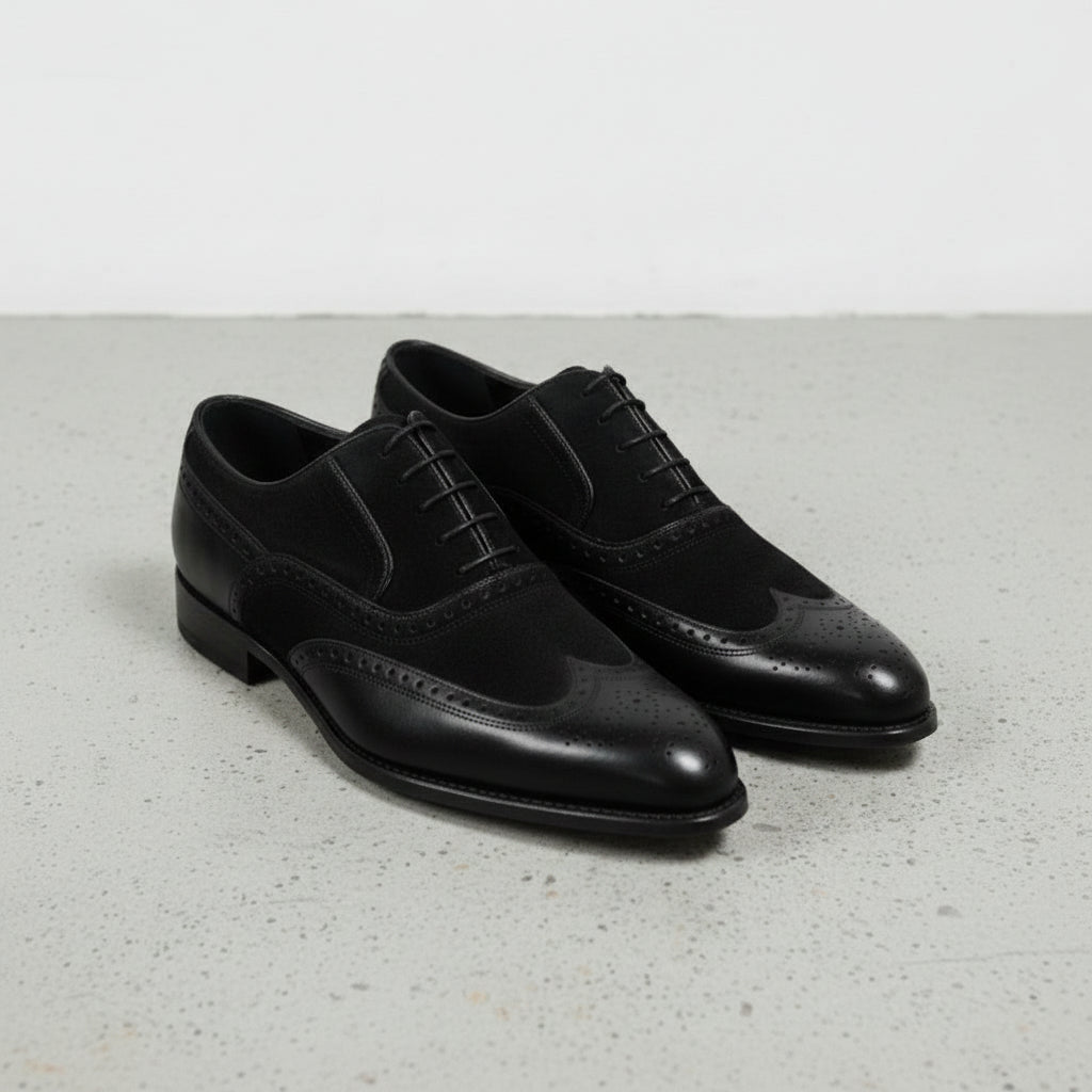 Handmade Two-tone Wingtip Dress Shoes for Men