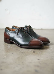 Mens Two Tone Oxfords Wedding Shoes, Mens Leather Dress Shoes, Mens Shoes