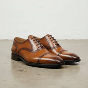 Handmade Men Tan Leather Formal Dress Shoes, Men Business/ Office Shoes