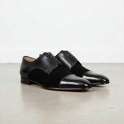 Handcrafted Black Suede and Leather Formal Men's Shoes