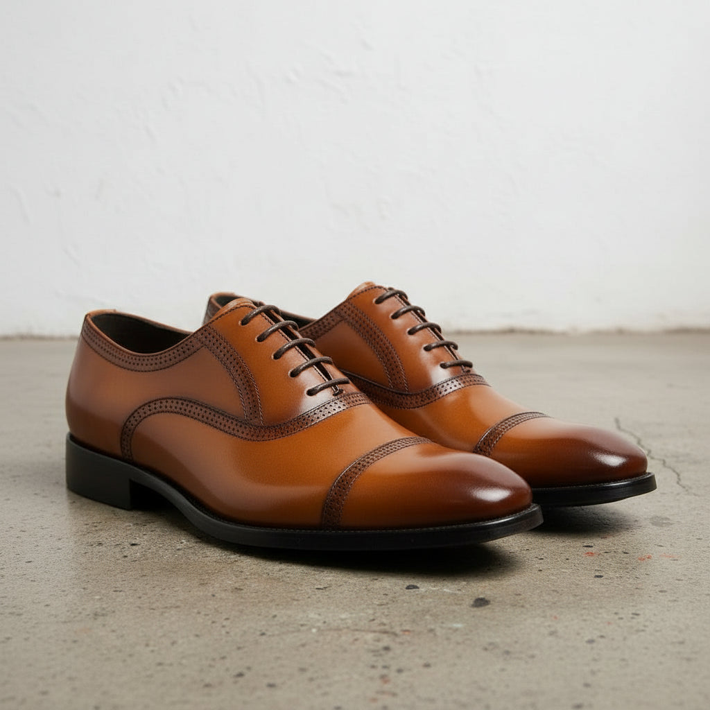 Men's Leather Oxford Dress Shoes - Handmade Luxury Footwear