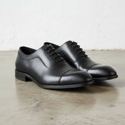 Handmade Men's Leather Cap-toe Oxford Shoes