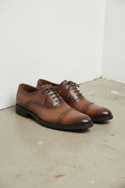 Handcrafted Brown Leather Oxford Dress Shoes