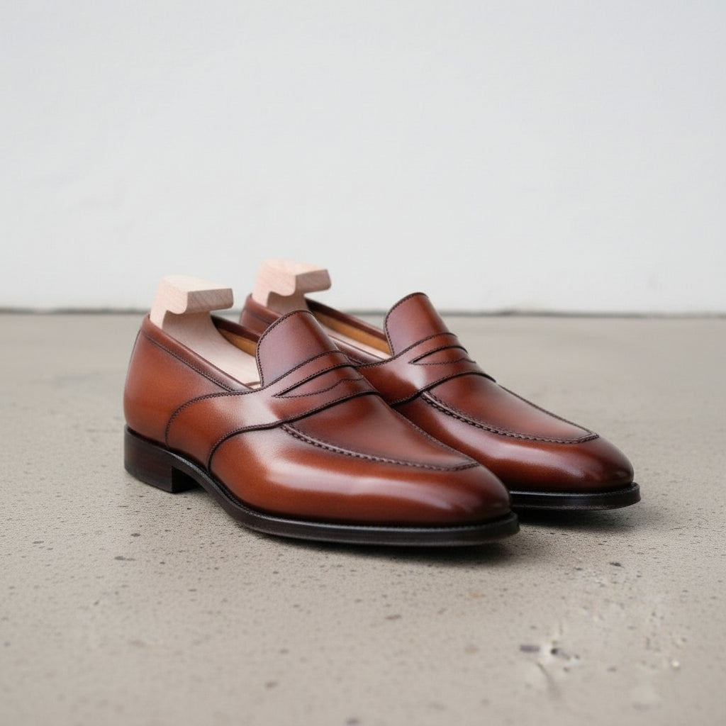 Handmade Moccasin Formal Slip On Full Grain Leather Men's Dress Shoes