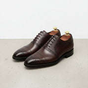 Handcrafted Men's Dark Brown Leather Brogue Dress Shoes
