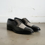 Handmade Men's Three Tone Derby Dress Shoes, Men Leather Formal Derby Shoes