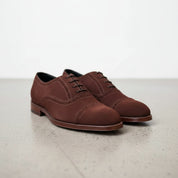 Handcrafted Men's Brown Suede Brogue Dress Shoes